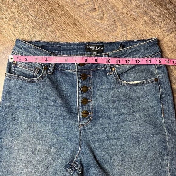 Kenneth Cole Button Fly High Rise Denim Jeans Size 8 - Picture 6 of 9